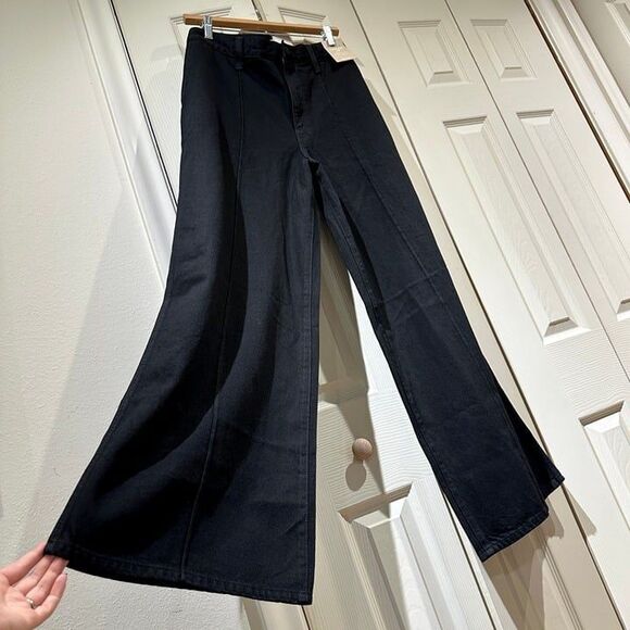 NWT Madewell Superwide Leg Trouser Jeans High Rise Center Seam Rigid Denim - Picture 6 of 12